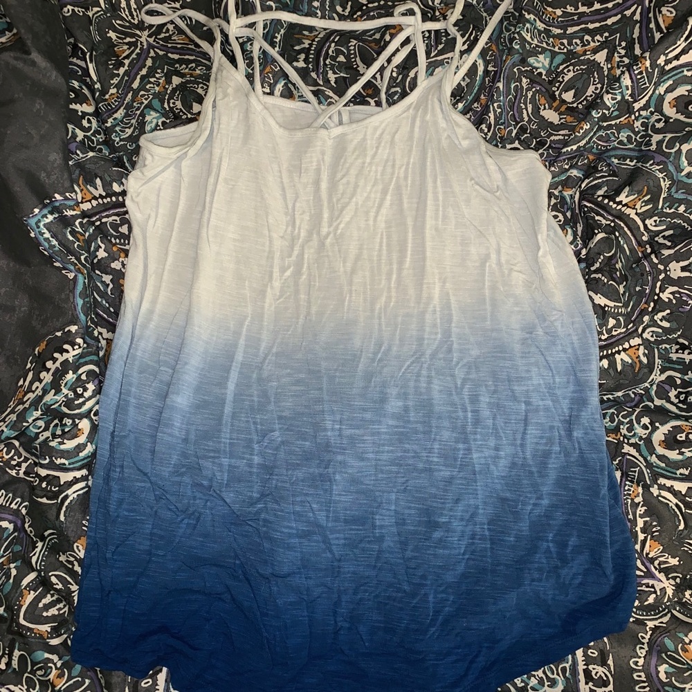 blue ombré american eagle tank top